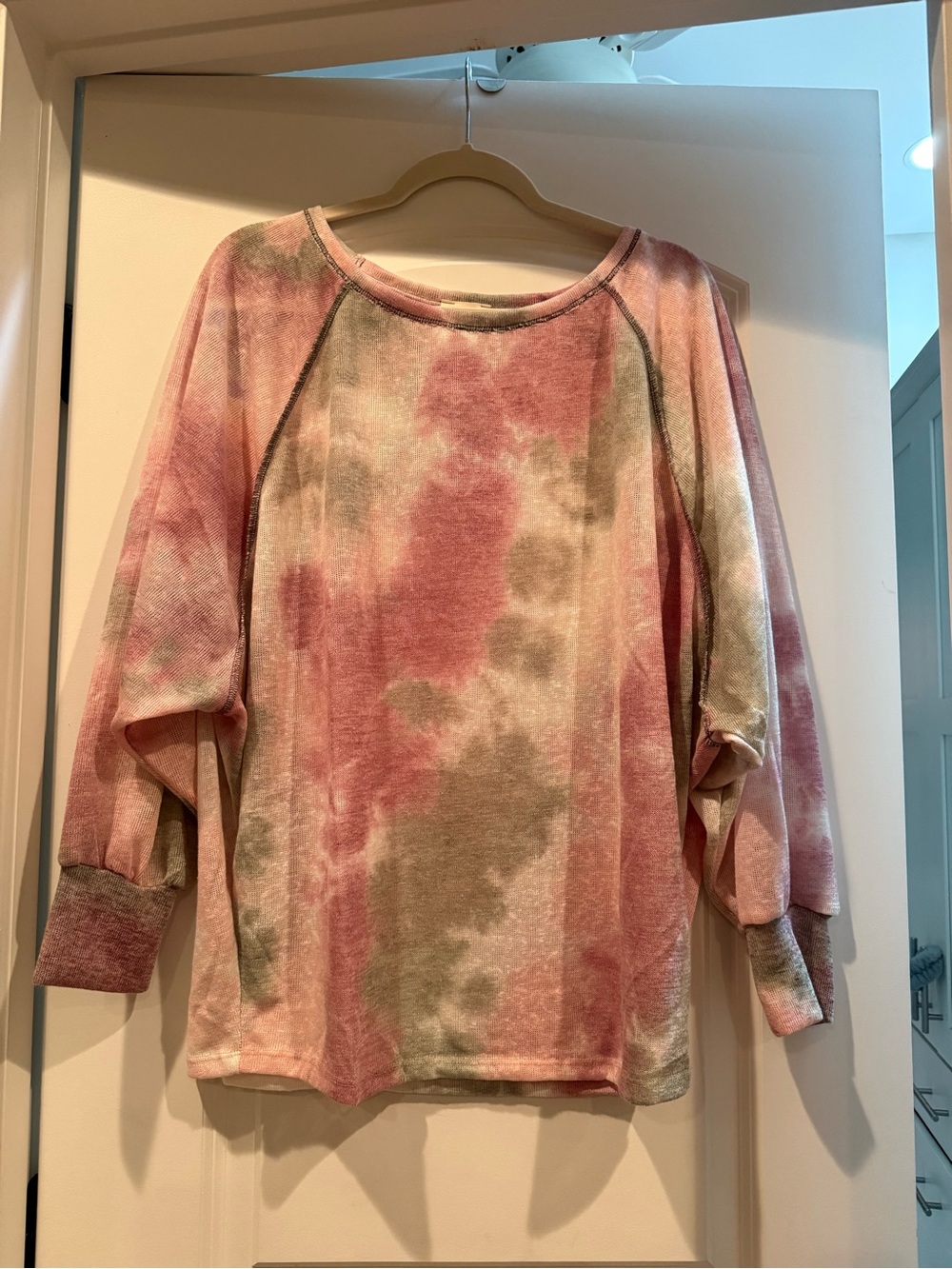 BiBi Pink and Gray Knit Top